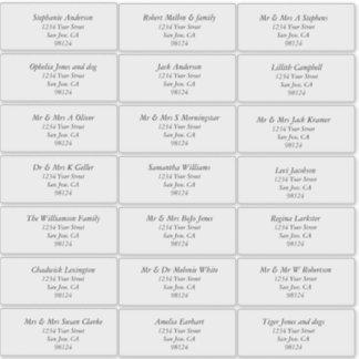 Etiquetas de dirección de destinatario sin formato