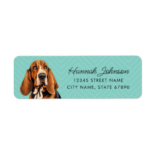 Etiquetas de dirección de devolución de Basset Hou