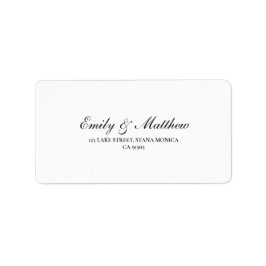 Etiquetas de dirección de devolución de Boda blanc