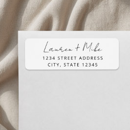 Etiquetas de dirección de devolución de boda con l