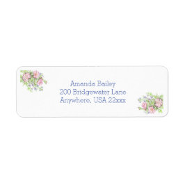 Etiquetas de dirección de devolución de Boda flora