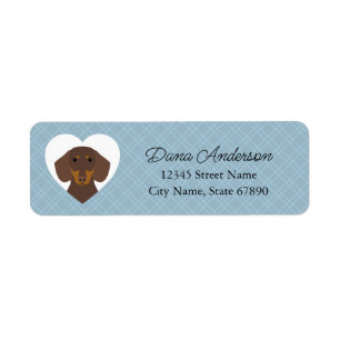 Etiquetas de dirección de devolución de Dachshund