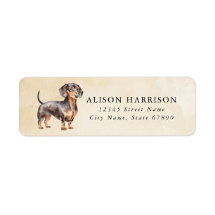 Etiquetas de dirección de devolución de Dachshund