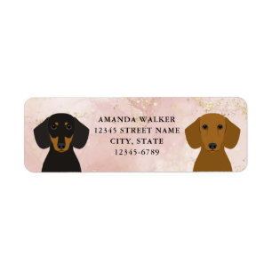 Etiquetas de dirección de devolución de Dachshund