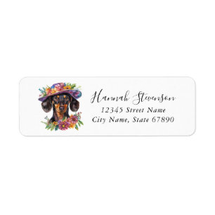 Etiquetas de dirección de devolución de Dachshund