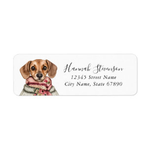 Etiquetas de dirección de devolución de Dachshund