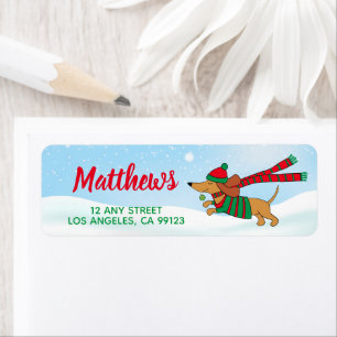 Etiquetas de dirección de devolución de Dachshund
