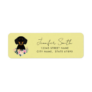 Etiquetas de dirección de devolución de Dachshund