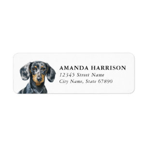 Etiquetas de dirección de devolución de Dachshund