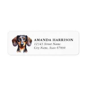 Etiquetas de dirección de devolución de Dachshund