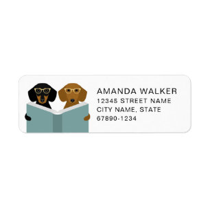 Etiquetas de dirección de devolución de Dachshund
