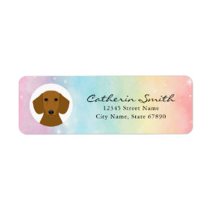 Etiquetas de dirección de devolución de Dachshund