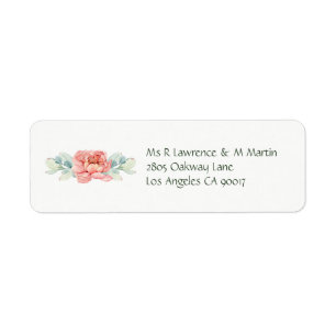 Etiquetas de dirección de devolución de flor de co
