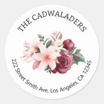 Etiquetas de dirección de devolución de floral