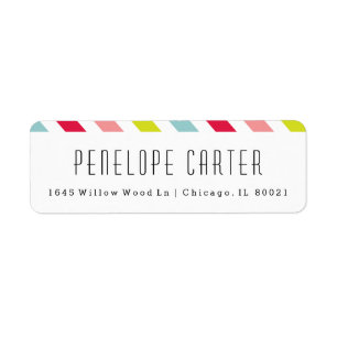 Etiquetas de dirección de devolución de franja de 