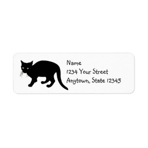 Etiquetas de dirección de devolución de Gato Negro