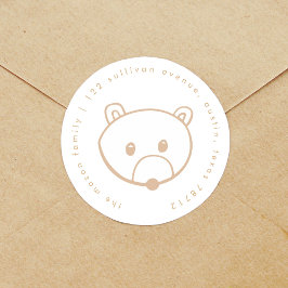 Etiquetas de dirección de devolución de oso de cue