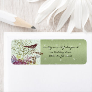 Etiquetas de dirección de devolución de pavo real