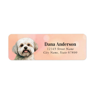 Etiquetas de dirección de devolución de perro malt