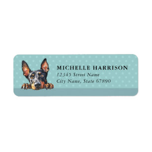 Etiquetas de dirección de devolución de perro Pins
