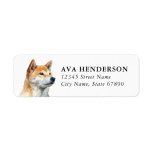 Etiquetas de dirección de devolución de Shiba Inu