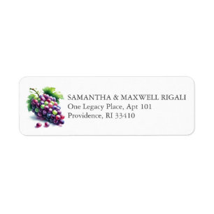 Etiquetas de dirección de devolución de uvas de vi