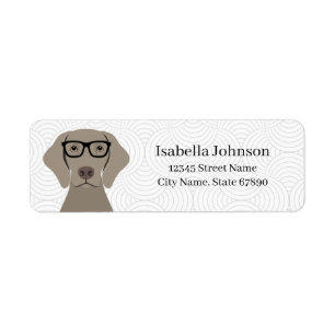 Etiquetas de dirección de devolución de Weimaraner
