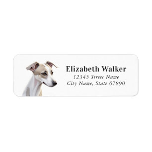 Etiquetas de dirección de devolución de Whippet