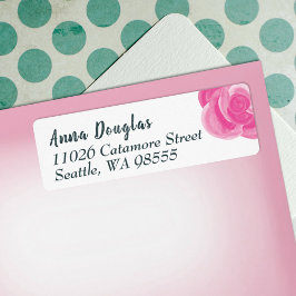 Etiquetas de dirección de devolución rosa rosa bri