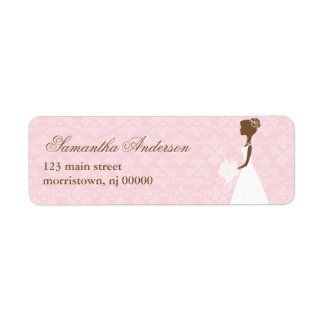 Etiquetas de dirección de ducha de novia de Damask