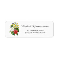 etiquetas de dirección de flores coloridas vintage