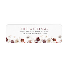 Etiquetas de dirección de flores silvestres de oto