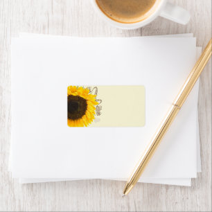 Etiquetas de dirección de girasol musical