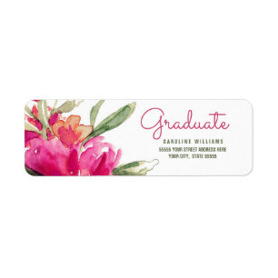 Etiquetas de dirección de graduación de floral ver