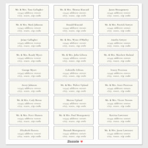 Etiquetas de dirección de invitado Black / Ecru co