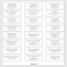 Etiquetas de dirección de invitado boda Pegatina d
