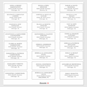 Etiquetas de dirección de invitado boda Pegatina d