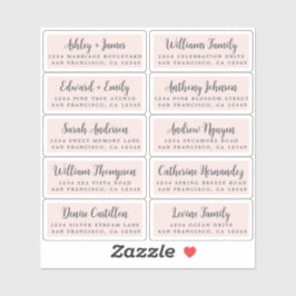 Etiquetas de dirección de invitado de Boda de cali