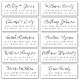 Etiquetas de dirección de invitado de Boda de cali