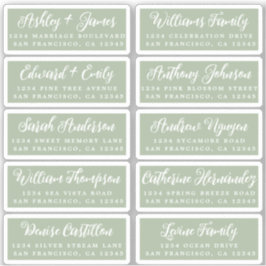 Etiquetas de dirección de invitado de Boda de cali