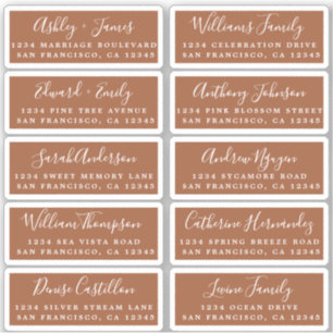 Etiquetas de dirección de invitado de Boda de cali