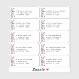 Etiquetas de dirección de invitado de Boda de nomb