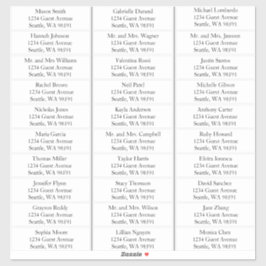 Etiquetas de dirección de invitado de Boda de nomb