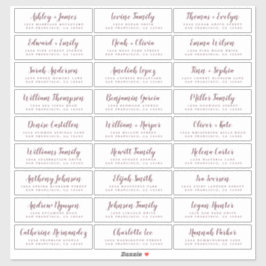 Etiquetas de dirección de invitado de Boda de pers