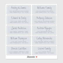 Etiquetas de dirección de invitado de Boda de scri