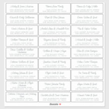 Etiquetas de dirección de invitado de Boda de scri