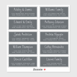 Etiquetas de dirección de invitado de Boda de scri