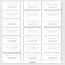 Etiquetas de dirección de invitado de Boda de scri