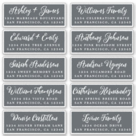 Etiquetas de dirección de invitado de Boda fuera d