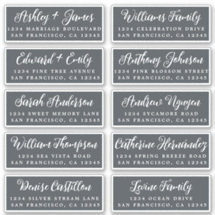 Etiquetas de dirección de invitado de Boda fuera d